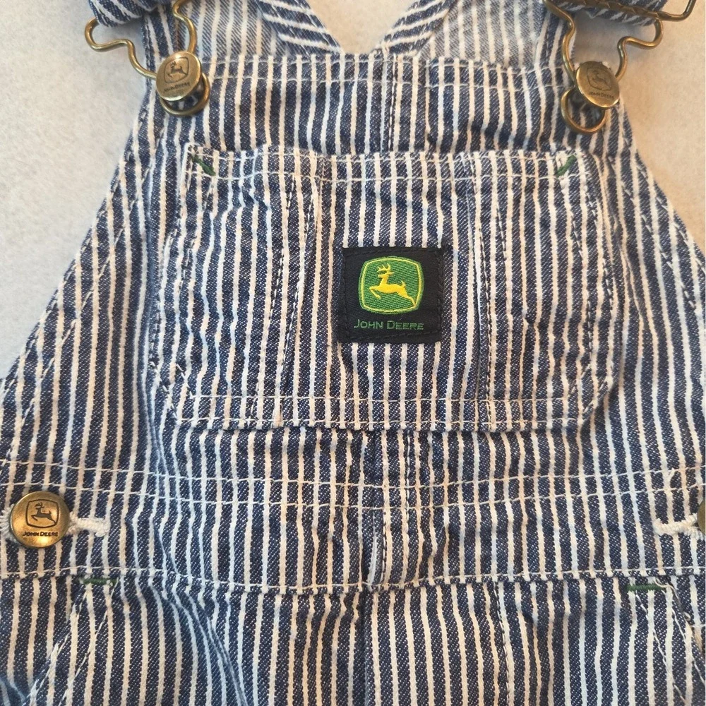 Infant Boy John Deere Hickory Stripe Bib Overall Size 12 Months